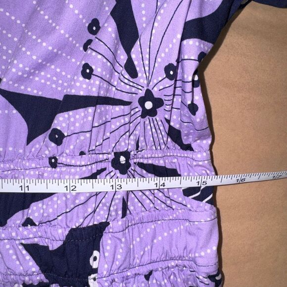 Anthropologie Size L Somerset Mini Dress Purple Floral Tiered Cotton - Picture 10 of 11